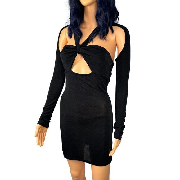 NWT Princess Polly Giovanni Mini Dress 6 Black Cutout Sexy Night Out Party Club - Picture 3 of 5